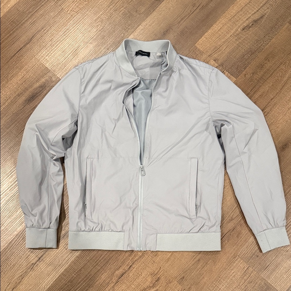 Tahari Men's Light Gray bomber Jacket